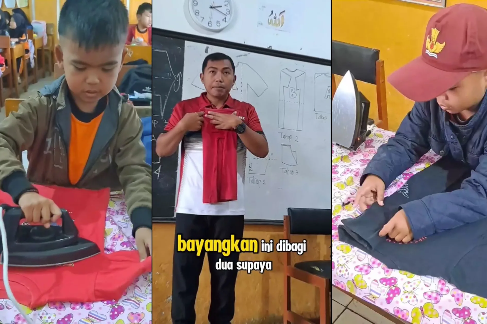 Inspiratif! Guru di Cianjur Ajarkan Siswa SD Menyetrika dan Melipat Baju, Pendidikan Lifeskill Sejak Dini