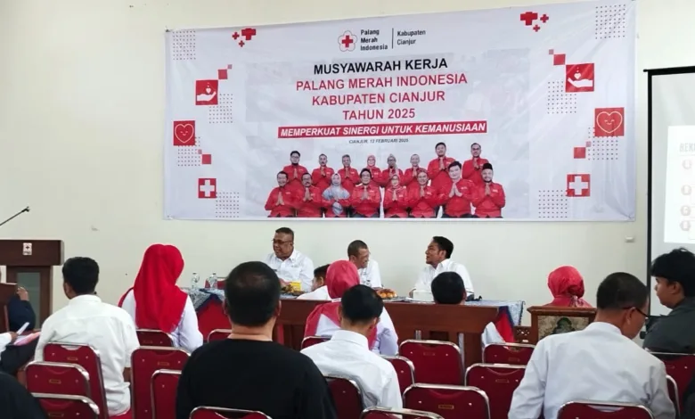 Musyawarah kerja tahunan PMI Cianjur yang digelar di Aula Pendopo Tumaritis, Kelurahan Sawah Gede, Cianjur