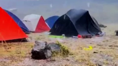 Fenomena langka hujan es terjadi di Alun-alun Suryakencana, Gunung Gede Pangrango.