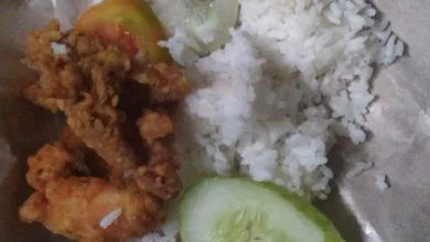 Tampilan menu Makanan Bergizi Gratis (MBG) untuk ibu menyusui di Cugenang yang dikeluhkan warga karena porsi dan cara pengemasannya dinilai tidak wajar. (IST)