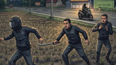 Begal Gagal Rampas Motor di Cijedil, Pelaku Begal Kejar Korban Hingga ke Sawah
