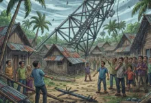 Tower telekomunikasi roboh usai diterjang angin kencang di kawasan permukiman. Insiden ini menyebabkan seorang bocah 11 tahun meninggal dunia setelah tertimpa konstruksi tower di Cianjur, Jawa Barat.