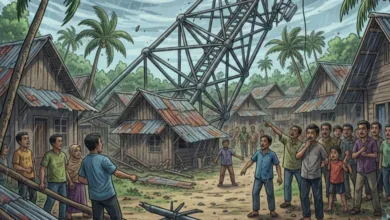 Tower telekomunikasi roboh usai diterjang angin kencang di kawasan permukiman. Insiden ini menyebabkan seorang bocah 11 tahun meninggal dunia setelah tertimpa konstruksi tower di Cianjur, Jawa Barat.