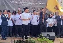 Pelantikan Pengurus Karang Taruna Kabupaten Cianjur masa bakti 2026–2031 di Pancaniti Pendopo Cianjur, Sabtu (31/1/2026). Foto: Fauzi/Cianjur Update