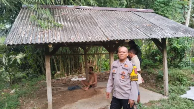 Petugas kecamatan bersama aparat dan warga saat melakukan penanganan terhadap diduga ODGJ yang sempat dipasung di Kampung Cipendeuey, Desa Nagasari, Kecamatan Leles, Kabupaten Cianjur. (Foto: Istimewa)